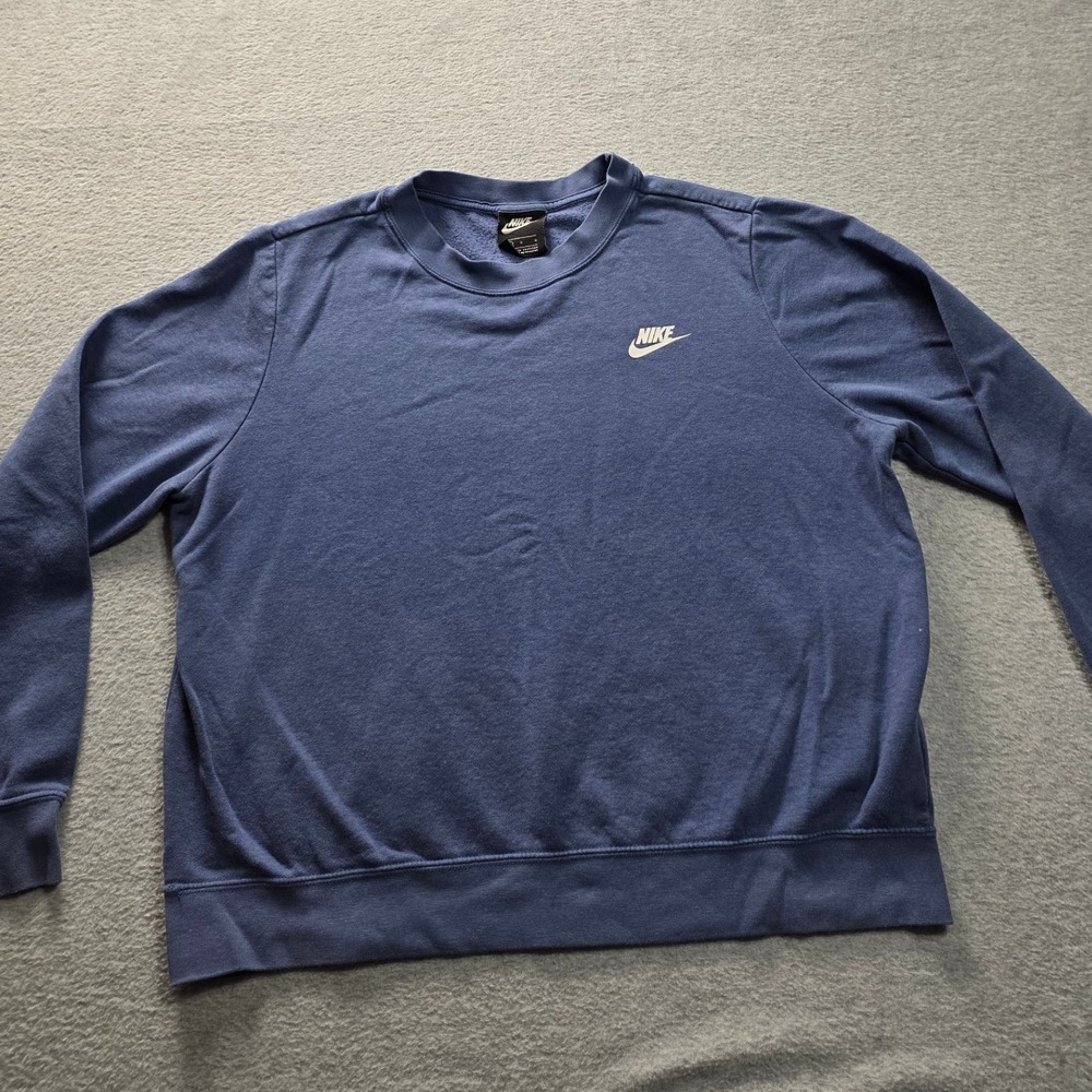 Nike Crewneck Vintage Sweatshirt Blue Swoosh Logo LG‎ Mens
